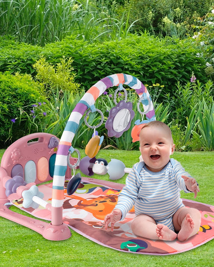 Interaktyvus edukacinis kilimėlis su pianinu, barškučiais ir kramtyklėmis kūdikiams