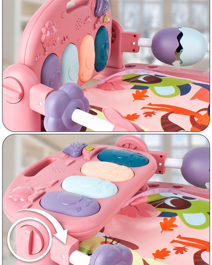 Interaktyvus edukacinis kilimėlis su pianinu, barškučiais ir kramtyklėmis kūdikiams