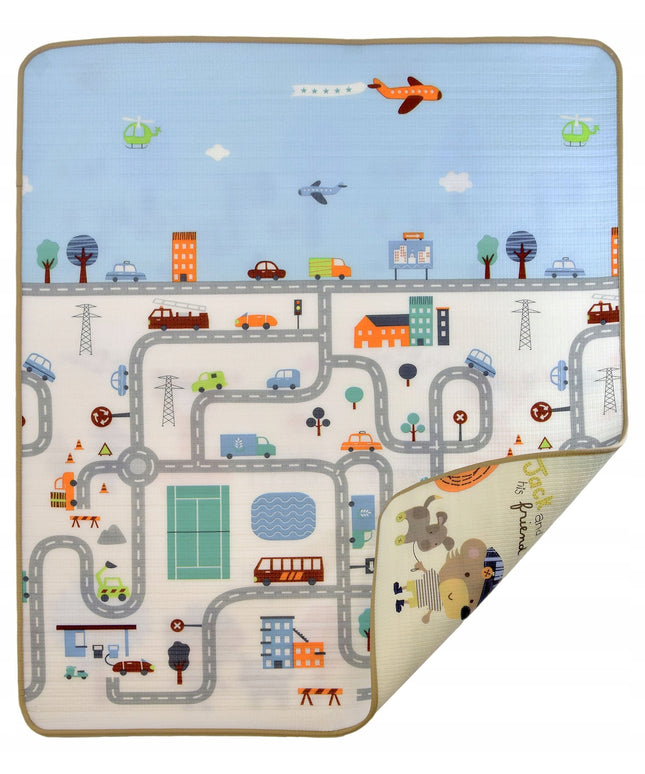 EDUKACINIS PUTŲ KILIMĖLIS MIESTAS GATVĖS 120 X 180 CM STORAS XXL