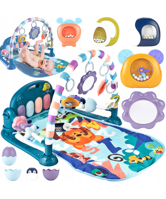 Edukacinis kilimėlis su pianinu, barškučiais ir kramtukais kūdikiams