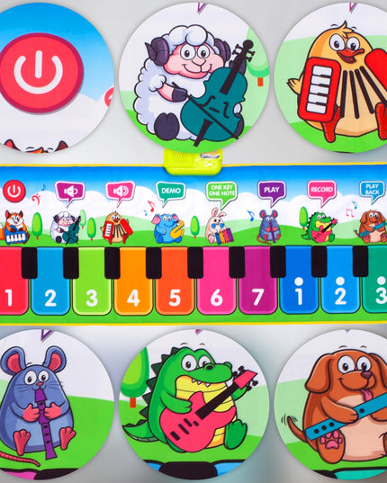 Interaktyvus muzikinės šokių kilimėlis vaikams, 130 cm, su fortepijono funkcija ir įrašymu