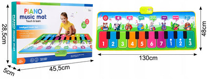 Interaktyvus muzikinės šokių kilimėlis vaikams, 130 cm, su fortepijono funkcija ir įrašymu