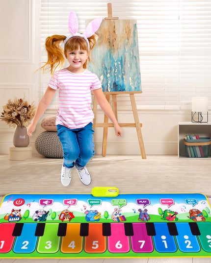 Interaktyvus muzikinės šokių kilimėlis vaikams, 130 cm, su fortepijono funkcija ir įrašymu