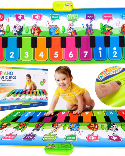 Interaktyvus muzikinės šokių kilimėlis vaikams, 130 cm, su fortepijono funkcija ir įrašymu