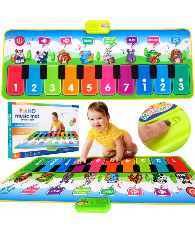 Interaktyvus muzikinės šokių kilimėlis vaikams, 130 cm, su fortepijono funkcija ir įrašymu