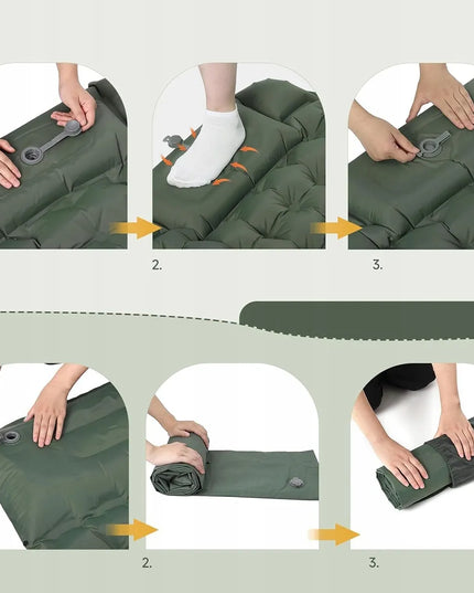 Savaime prisipučiantis kempingo čiužinys 200 x 70 x 10 cm su pagalve