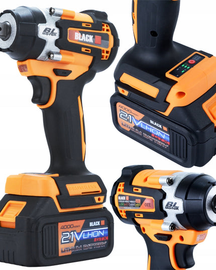 MEGA AKUMULIATORINIŲ ĮRANKIŲ RINKINYS 2X 4AH 21V 3in1 PLAKTUVAS, SMŪGINIS SUKTUVAS, ŠVITRINIS ŠLIFUOKLIS BLACK