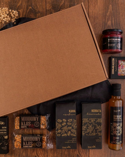 MEGA DOVANŲ RINKINYS didelis krepšys dėžutė arbata kava saldumynai uogienės sirupai