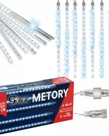 Goliat LED krentančio sniego varvekliai, 288 LED, IP44, lauko kalėdinis apšvietimas
