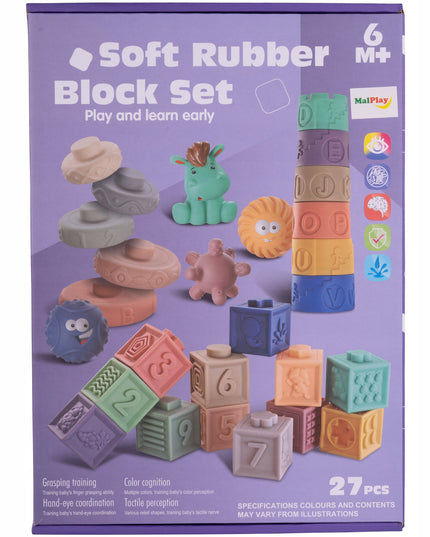 MINKŠTI KŪRYBIŠKI SENSORINIAI KŪBELIAI SKAIČIUKAI 27 VIENETAI KŪDIKIAMS KRAMTUKAI