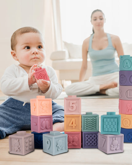 MINKŠTI KŪRYBIŠKI SENSORINIAI KŪBELIAI SKAIČIUKAI 27 VIENETAI KŪDIKIAMS KRAMTUKAI