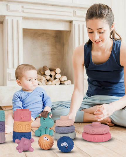 MINKŠTI KŪRYBIŠKI SENSORINIAI KŪBELIAI SKAIČIUKAI 27 VIENETAI KŪDIKIAMS KRAMTUKAI