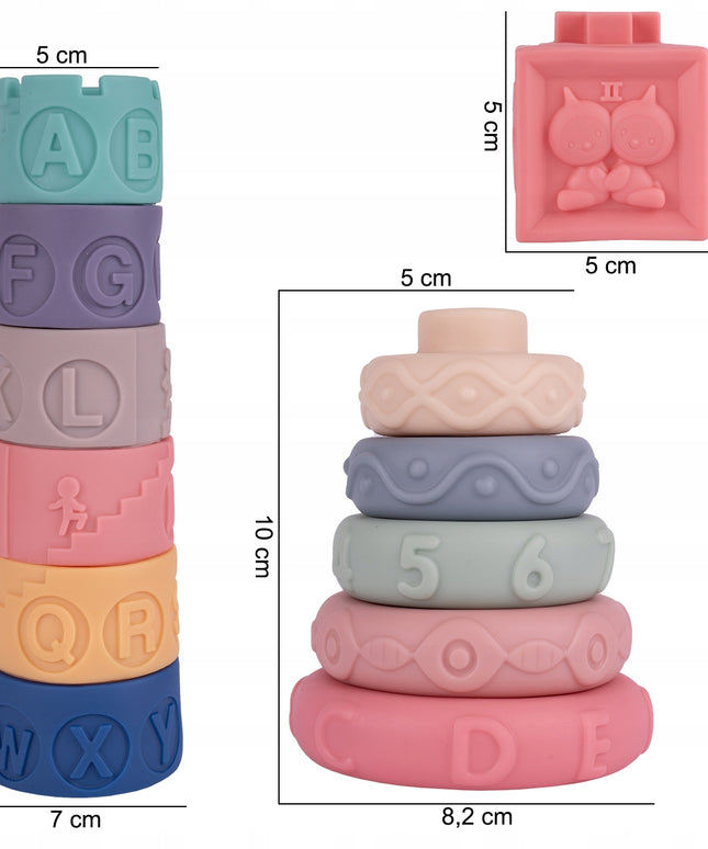 MINKŠTI KŪRYBIŠKI SENSORINIAI KŪBELIAI SKAIČIUKAI 27 VIENETAI KŪDIKIAMS KRAMTUKAI