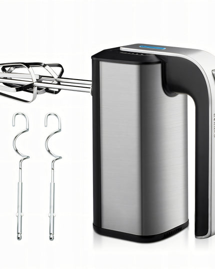 RANKINIS MAIŠYTUVAS VIRTUVEI 300W TURBO, 5 GREIČIAI, METALINĖS ŠLUOTELĖS, TEŠLOS KULIAI, SIDABRINĖS SPALVOS