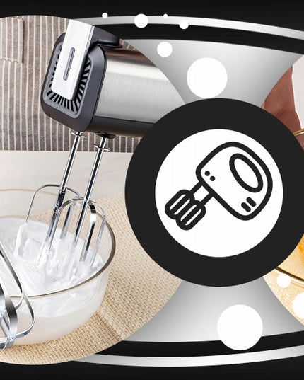 RANKINIS MAIŠYTUVAS VIRTUVEI 300W TURBO, 5 GREIČIAI, METALINĖS ŠLUOTELĖS, TEŠLOS KULIAI, SIDABRINĖS SPALVOS