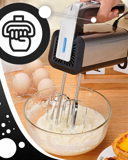 RANKINIS MAIŠYTUVAS VIRTUVEI 300W TURBO, 5 GREIČIAI, METALINĖS ŠLUOTELĖS, TEŠLOS KULIAI, SIDABRINĖS SPALVOS