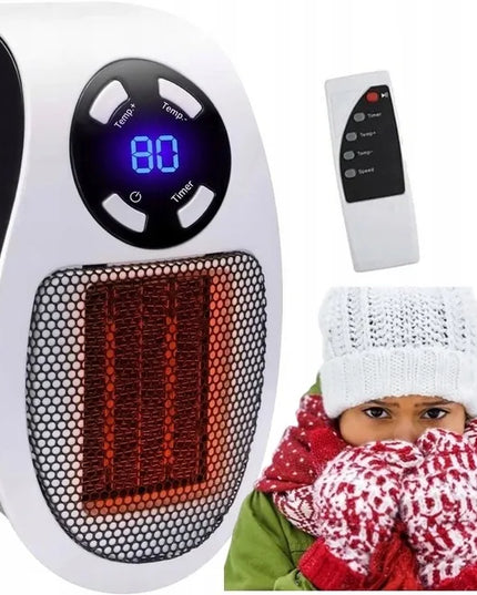Mini elektrinis sieninis šildytuvas 500W su pulteliu