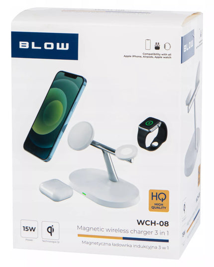 GALINGAS 3-viename BELAIDIS INDUKCINIS ĮKROVIKLIS APPLE MAGSAFE 15W USB-C