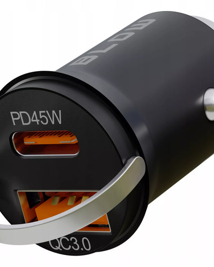 Galingas automobilinis įkroviklis, greitasis įkrovimas PD QC 45W USB - USB-C