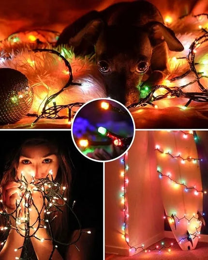 „Misoli“ 500 LED daugiaspalvė kalėdinė girlianda, skirta naudoti patalpose ir lauke, su valdikliu
