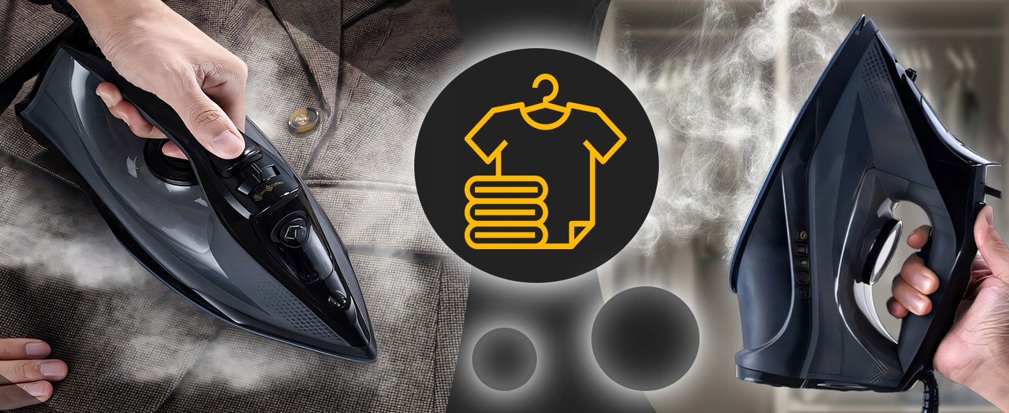 Galingas garų lygintuvas, didelė galia 2400W, keraminis paviršius, sistema "anti-drip", sistema "anti-calc"