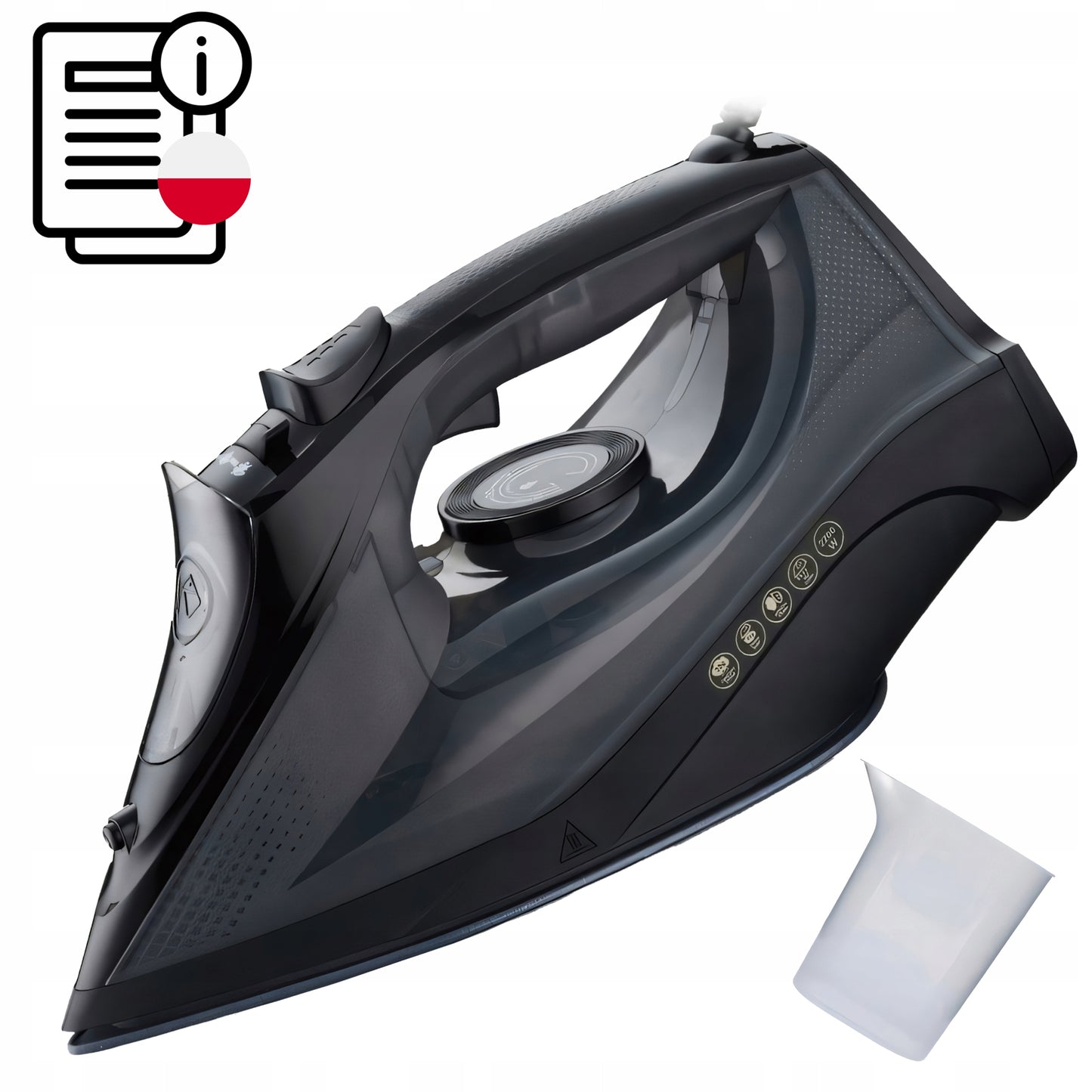 Galingas garų lygintuvas, didelė galia 2400W, keraminis paviršius, sistema "anti-drip", sistema "anti-calc"