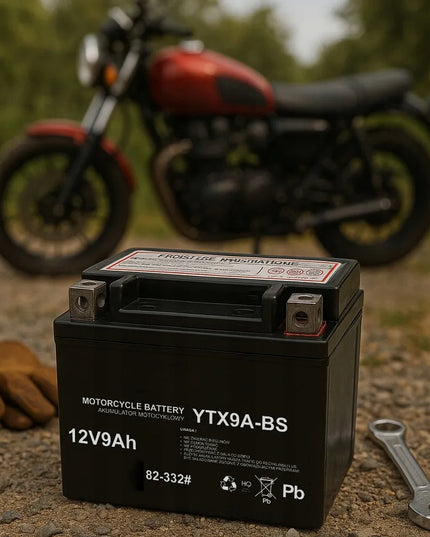 Galingas motociklo akumuliatorius 12V 9Ah, 8Ah matmenys, nereikalaujantis priežiūros, tinka motoroleriams ir motociklams