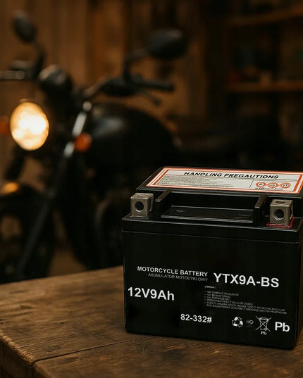 Galingas motociklo akumuliatorius 12V 9Ah, 8Ah matmenys, nereikalaujantis priežiūros, tinka motoroleriams ir motociklams