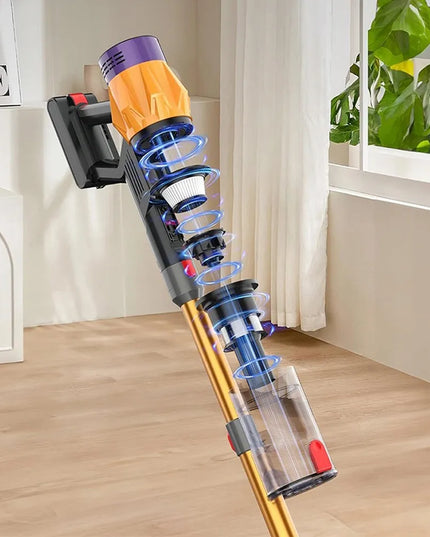 Galingas belaidis vertikalus cikloninis dulkių siurblys 550 W su LED apšvietimu