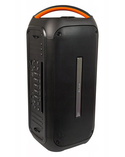 Galingas nešiojamas „Bluetooth“ garsiakalbis BLOW DJBOX su mikrofonu, nuotolinio valdymo pulteliu, USB ir SD jungtimis bei karaokės funkcija