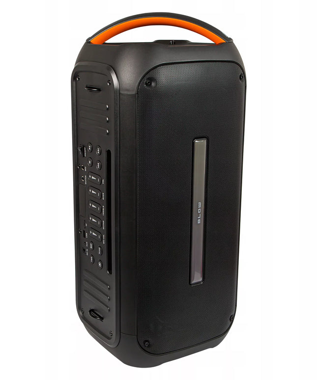 Galingas nešiojamas „Bluetooth“ garsiakalbis BLOW DJBOX su mikrofonu, nuotolinio valdymo pulteliu, USB ir SD jungtimis bei karaokės funkcija