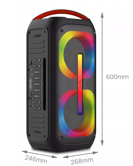 Galingas Bluetooth nešiojamas mobilus garsiakalbis su mikrofonu, nuotolinio valdymo pulteliu, USB, SD, Karaoke