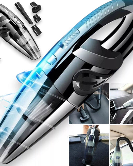 Galingas belaidis automobilinis dulkių siurblys su HEPA filtru ir antgaliais