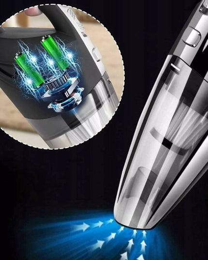 Galingas belaidis automobilinis dulkių siurblys su HEPA filtru ir antgaliais