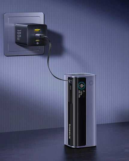 GALINGAS BASEUS 10000 mAh 100 W EnerGeek GR11 POWERBANKAS SU IŠTRAUKIAMU USB-C LAIDU