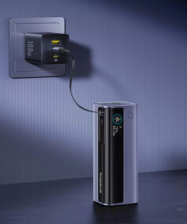 GALINGAS BASEUS 10000 mAh 100 W EnerGeek GR11 POWERBANKAS SU IŠTRAUKIAMU USB-C LAIDU