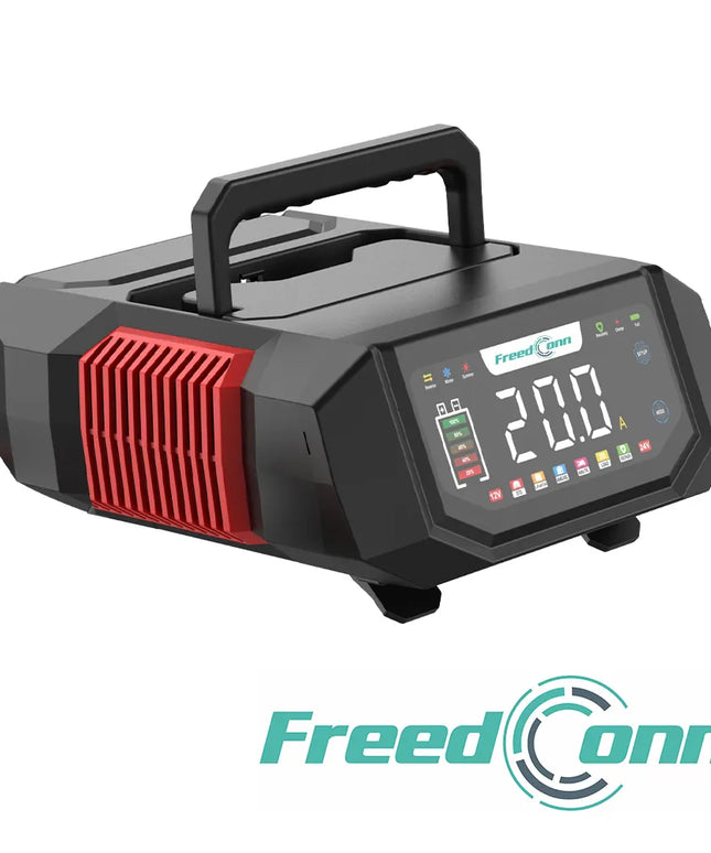Galingas 20 A 12 V / 24 V akumuliatorių įkroviklis mikroautobusams ir automobiliams, FreedConn