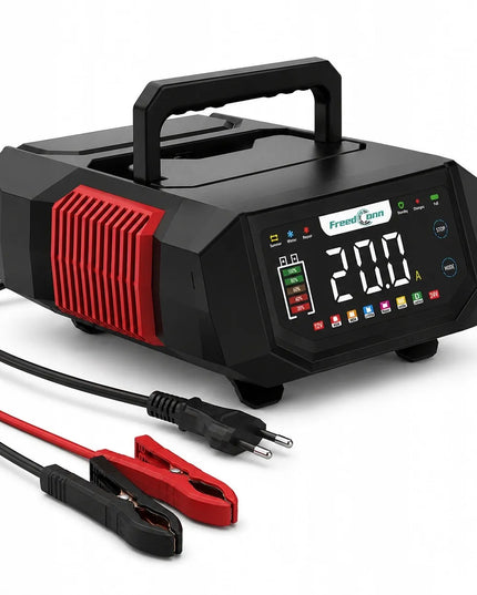 Galingas 20 A 12 V / 24 V akumuliatorių įkroviklis mikroautobusams ir automobiliams, FreedConn