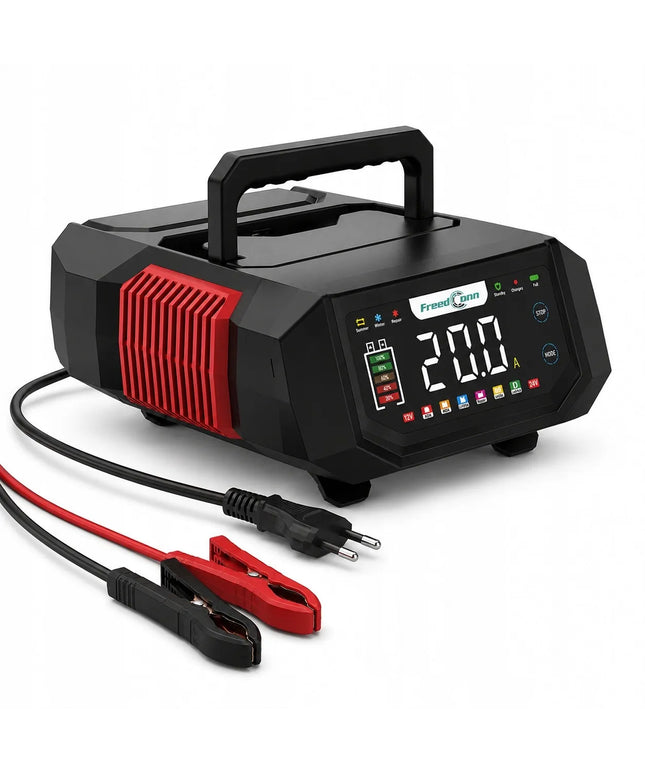 Galingas 20 A 12 V / 24 V akumuliatorių įkroviklis mikroautobusams ir automobiliams, FreedConn
