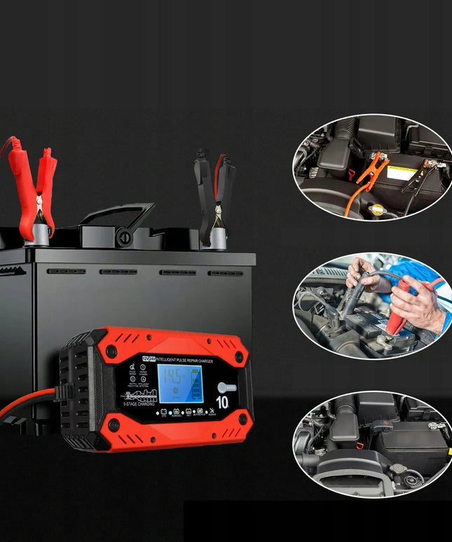 Automatinis automobilinis akumuliatorių įkroviklis, 12/24 V, 5/10 A