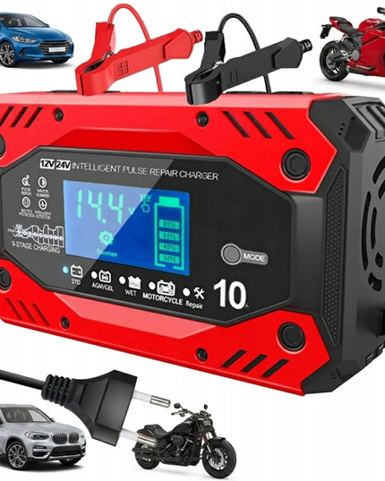 Automatinis automobilinis akumuliatorių įkroviklis, 12/24 V, 5/10 A