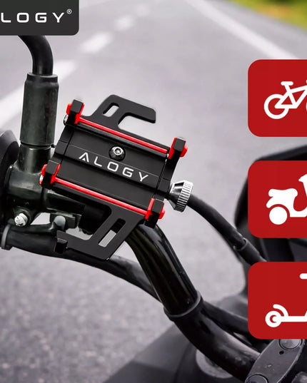 TVIRTAS ALOGY DVIRAČIŲ IR MOTOCIKLŲ LAIKIKLIS TELEFONUI AR GPS