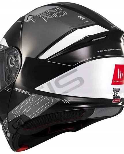 MT HELMETS GENESIS SV ATEMPO B2 BLACK GREY atverčiamas motociklininko šalmas