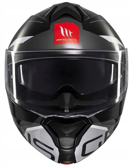 MT HELMETS GENESIS SV ATEMPO B2 BLACK GREY atverčiamas motociklininko šalmas