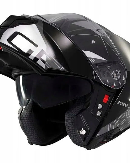 MT HELMETS GENESIS SV ATEMPO B2 BLACK GREY atverčiamas motociklininko šalmas