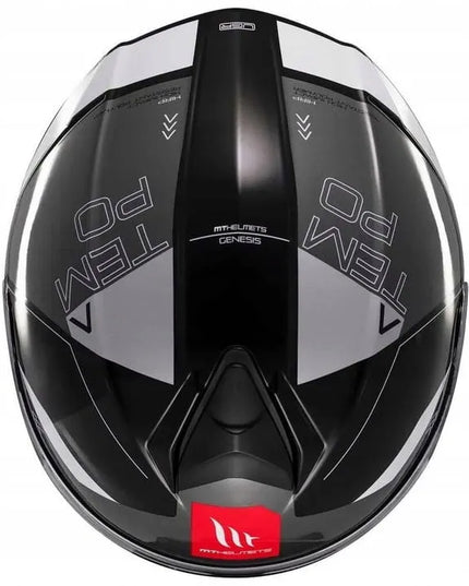 MT HELMETS GENESIS SV ATEMPO B2 BLACK GREY atverčiamas motociklininko šalmas