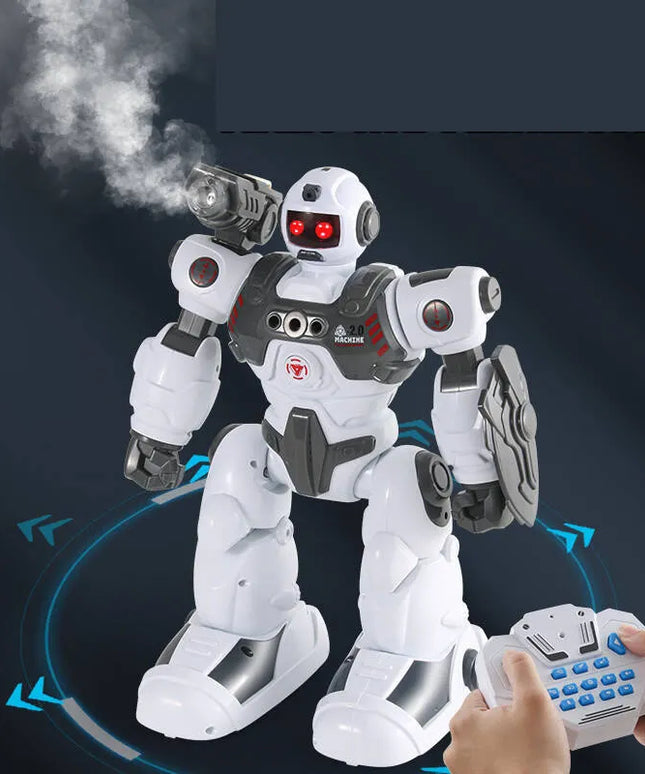 Daugiafunkcis nuotoliniu būdu valdomas robotas HollaKids RoboActor, šaudo strėlytėmis ir leidžia garų efektą