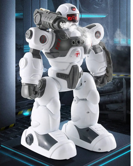 Daugiafunkcis nuotoliniu būdu valdomas robotas HollaKids RoboActor, šaudo strėlytėmis ir leidžia garų efektą