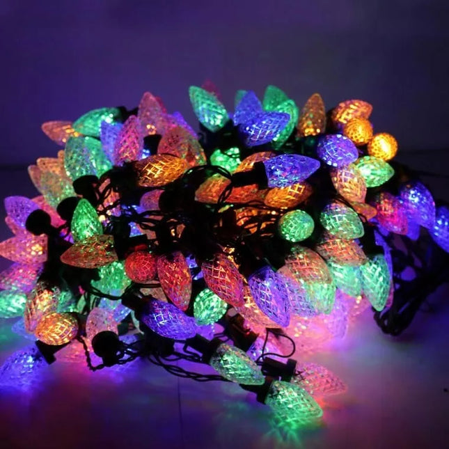 DAUGIASPALVĖS eglutės girlianda GILĖS 200LED 19 METRŲ Kalėdinė Goliat