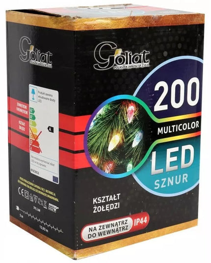 DAUGIASPALVĖS eglutės girlianda GILĖS 200LED 19 METRŲ Kalėdinė Goliat
